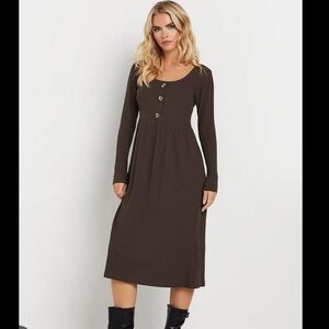 Oui Moments Long Sleeve Black Midi Sweater Dress Whimsigoth Lagenlook